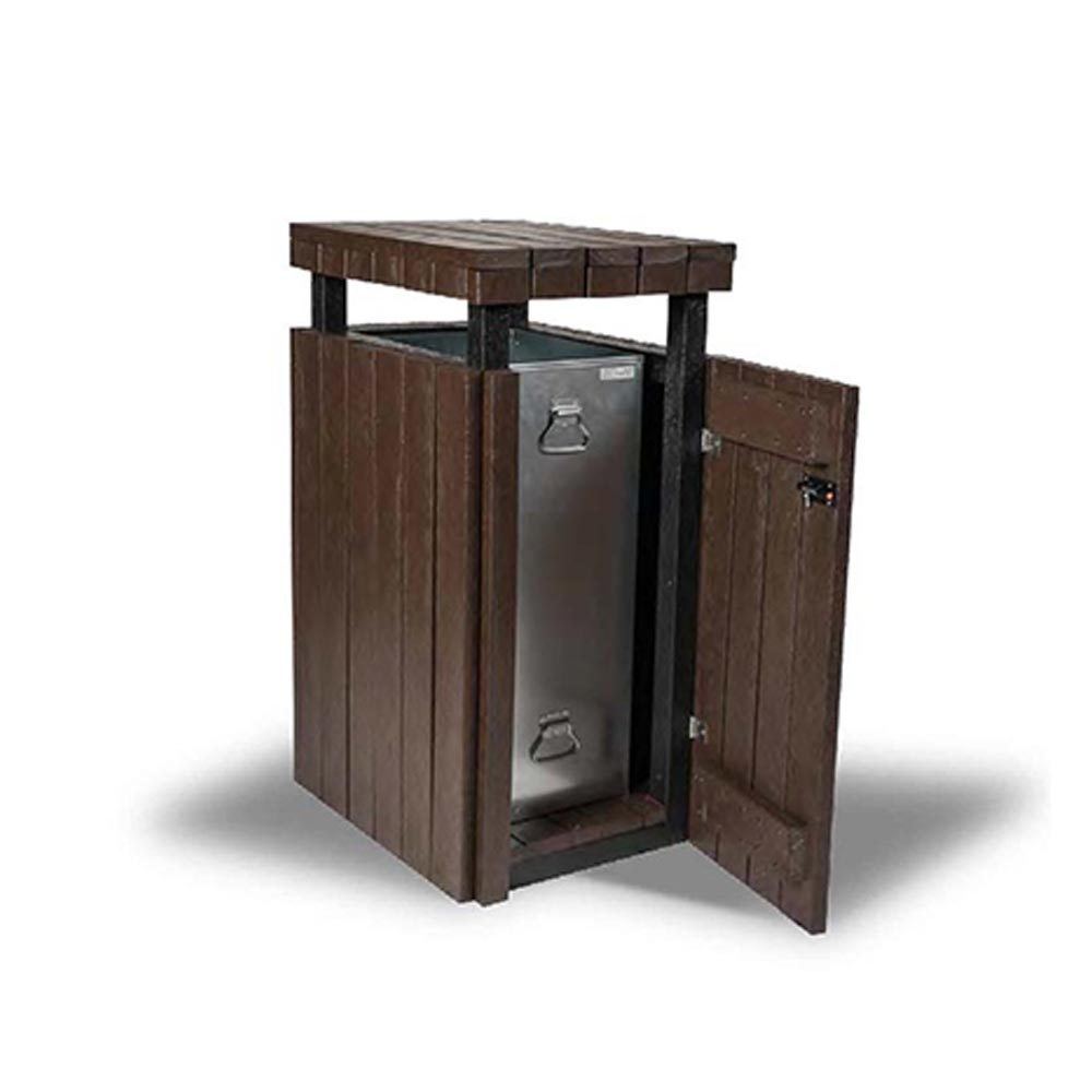Recycled Plastic Litter Bin - Raised Top