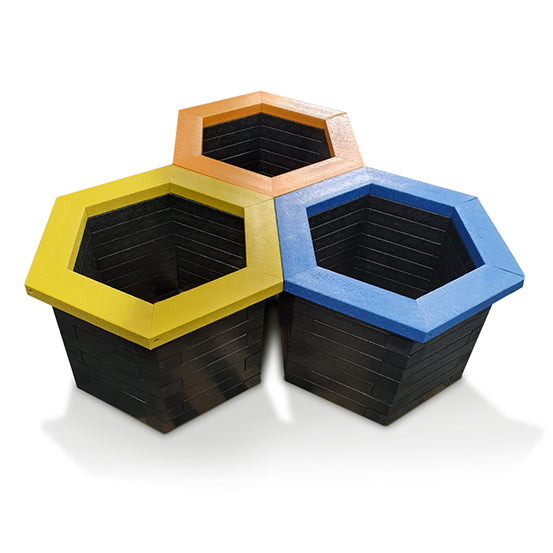 coloured hive planters